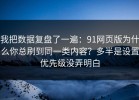 我把数据复盘了一遍：91网页版为什么你总刷到同一类内容？多半是设置优先级没弄明白