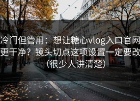 冷门但管用：想让糖心vlog入口官网更干净？镜头切点这项设置一定要改（很少人讲清楚）