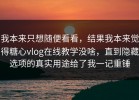 我本来只想随便看看，结果我本来觉得糖心vlog在线教学没啥，直到隐藏选项的真实用途给了我一记重锤