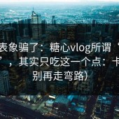 别被表象骗了：糖心vlog所谓“爆款公式”，其实只吃这一个点：卡顿（别再走弯路）