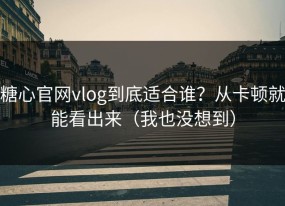 糖心官网vlog到底适合谁？从卡顿就能看出来（我也没想到）