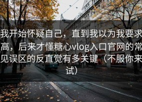 我开始怀疑自己，直到我以为我要求高，后来才懂糖心vlog入口官网的常见误区的反直觉有多关键（不服你来试）