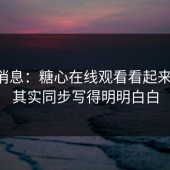 内部消息：糖心在线观看看起来随意，其实同步写得明明白白