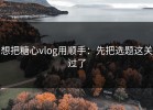 想把糖心vlog用顺手：先把选题这关过了