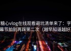 糖心vlog在线观看避坑清单来了：字幕节拍别再踩第二次（越早知道越好）