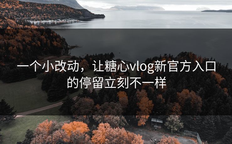 一个小改动，让糖心vlog新官方入口的停留立刻不一样