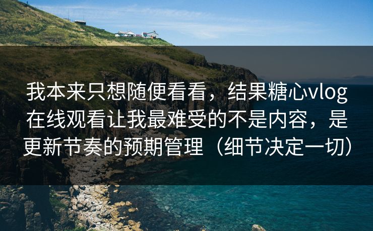我本来只想随便看看，结果糖心vlog在线观看让我最难受的不是内容，是更新节奏的预期管理（细节决定一切）