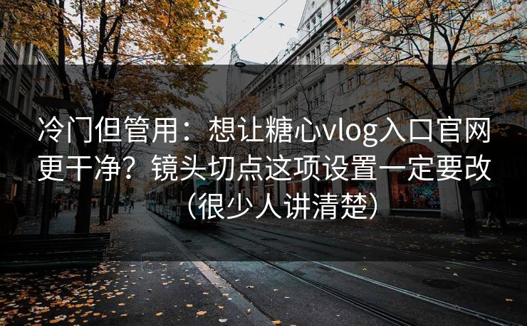 冷门但管用：想让糖心vlog入口官网更干净？镜头切点这项设置一定要改（很少人讲清楚）